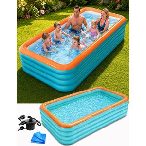 Inflatable Pool for Adults with Pump 120" X 68" X 27"