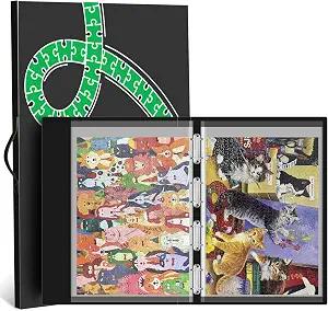 Nariolar 1000-Piece Puzzle Storage Folder: Portable, Large Jigsaw Puzzle Organizer with 15 HD Pockets, Holds 30 Puzzles, Dustproof & Protective Accessory