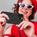 MZELQ for iPhone 15 Pro Case, Silicone Floral Flower Rose Cute Pattern, Camera Protection Soft Slim Phone Case for Phone Case -Black