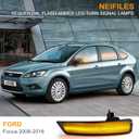 LED Side Mirror Turn Signal Light - Amber Sequential Blinker, Compatible with Ford Focus 2008-2016,5X Brighter, Plug and Play, IP68 Waterproof