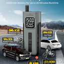 Tire Inflator Portable Air Compressor, 1 Min Fast Inflation Cordless Bike Pump with Digital Pressure Gauge LED Light, 150 PSI Electric Air Pump for Car Tires, Bicycle, Motorcycle, Ball (Black)