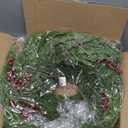 Norfolk Pine Christmas Wreaths for Front Door - 26 Inch Artificial Greenery Wreath with Red Berries for Outdoor Indoor Xmas Holiday Decor, Farmhouse Winter Decorations