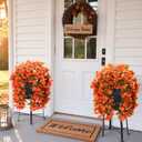 HyeFlora Bougainvillea Artificial Hanging Flowers Plants for Outdoors Winter Decoration, 2pcs Faux Bougainvillea Vines Orange Fake Flowers Realistic UV Resistant Silk Flowers for Outside Planter Yard