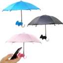 3 Pcs Phone Umbrella Cell, Phone Umbrella for Sun Shad with Suction Cup Stand, Outdoor Sun Phone Umbrella Mobile Holder for Phone with Adjustable Piggy Suction Cup Phone Cell Sunshade