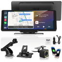 Portable Carplay Screen for Car, 10.26" Wireless Carplay Car Stereo & Android Auto Car Play Touchscreen with 1080P Backup Camera,GPS Navigation,Voice Control,5.0 Bluetooth (10.26inch)