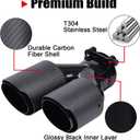 2-Pack Carbon Fiber Dual Exhaust Tips 3" Inlet to 3.5" Outlet, Universal Tailpipe 3 Inch Exhaust Muffler Tips (Matte)