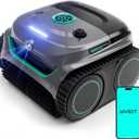 WYBOT C2 Vision Cordless Pool Vacuum, AI Camera Robotic Pool Cleaner with Smart Navigation Route, Powerful Suction, Full Floor to Waterline Cleaning for Inground Ground Pools, Gray Green