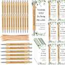 Yeaqee 36 Sets Employee Appreciation Gift Bulk Thank You Inspirational Bamboo Pen with Card Graduation Appreciation Gift for Teacher Student Nurse Coworker Staff Office Team (May You)