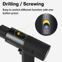 HOTO Cordless Brushless Drill 12V, LED Display Screen, 30 Precision Gears, 2 Working Modes, 2000mAh Battery, 266 In-lbs (30Nm) Torque, 3/8 Inch Keyless Chuck, 1400RPM, 10 x Bits, 8 x Drill Bits