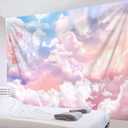 HVEST Pink Cloud Tapestry Colorful Abstract Clouds Natural Landscape Tapestries Wall Hanging for Bedroom Living Room Teen Dorm Indie Decor Poster Blanket,92.5x70.9 Inch