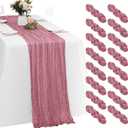 16 Pack Dusty Rose Cheesecloth Table Runners 20x120 Inch Gauze Table Runner 10FT Easter Cheese Cloth Table Runner Rustic Sheer Runner for Wedding Baby Shower Birthday Party Table Decor