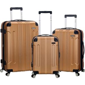 Rockland London Hardside Spinner Wheel Luggage, Gold, 28-24-20-Inch