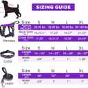 WINSEE Pet Harness Collar and Leash Set, All-in-one Reflective Dog Harness No Pull with Adjustable Buckles for Dogs (X-Large, Purple)