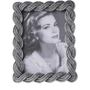HAUCOZE Picture Frame Photo Frame Home Sculpture Table Centerpiece Polyresin Silver 5x7 inch