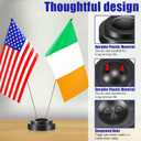 DoubleFill 24 Pcs Mini Flag Holder 2 Hole Small Desk Flag Stand Holder Miniature Plastic Table Flags Stand Base for Party Company Office Centerpiece Country 4 x 6 Inch Stick Flags Decoration