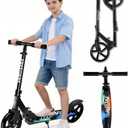 FREEDARE Kick Scooter for Kids & Adults Ages 8+, Foldable Teen Scooter with 2 Big 8-inch Wheels and 4-Level Adjustable Handlebar, Max Load 220 LBS