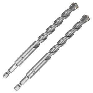 1/2 Inch Masonry Drill Bits (2 Pack - 6" Length Industrial Grade) Carbide Tipped Easily Cuts Through Concrete, Cement, Block, Stone, & More!