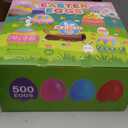LEASEN [ 12 Surprise Golden Eggs ] 500 Pack Plastic Easter Eggs Bulks, 2.3 Inch Empty Easter Eggs, Bright Colors Plastic Eggs Fillable for Easter Hunt, Basket Stuffers Fillers, Easter Party Favor