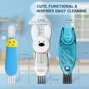 3 x Cup Lid Cleaning Brush, Multifunctional Set with 3 in 1 Lid Cleaner and Two 4 in 1 Cup Lid Cleaning Brushes, Cleaning Brush Tool for Bottles, Straws, Tumblers, Travel Mug Caps, Portable Kit (Blue)