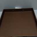 Ranslen Square Leather Serving Tray with Handles, 15"x15" Decorative Table Tray for Home, Ottoman, Coffee Table, Brown