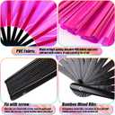 2 x Maitys Large Rave Fan Folding Handheld Fans 13'' Clap Fans for Line Dancing Clack Fan Holographic Festival Accessory for Martial Art Gift Performance, Includes 2 Pouch