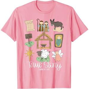 True Story Nativity Christmas Baby God Jesus Christian T-Shirt, Size: 4T