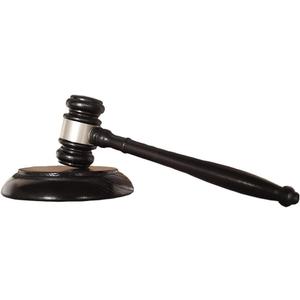 Wood Gavel and Sound Block Set, Tiberham Handcrafted Wooden Gavel with Round Block for Judge Lawyer Student Auction Sale - Dark