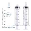 2 x 60mL Luer Lock Syringes Without Needle, Syringe for Liquid, Syringe for Science Labs, Feeding, Liquid Measurement, Pack of 4