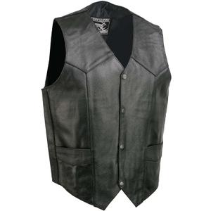 EVENT LEATHER EL5310 Black Motorcycle Leather Vest for Men - Riding Club Adult Motorcycle Vests, M