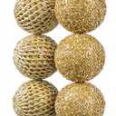 6pcs 3.94" Christmas Ball Ornaments Glitter Shatterproof Christmas Tree Ornaments Sequin Xmas Hanging Balls Decorations for Wedding Party Holiday(Gold, 6pc-10cm)