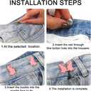 Whaline 6 Sets Instant Pant Waist Tightener Cute Dinosaur Waist Buckle Pin Adjustable Jean Button No Sewing Waists Cincher Clip for Women Men Clothing