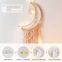 2 x 2Pcs White Moon Dream Catcher, Bohemian Dream Catcher, Handmade Bohemian Dream Catcher for Mom, Friends, Women, Girls, Woven Wall Hanging, Bedroom Decoration (2Pcs Moon-White)