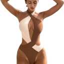 Swimsuits for Women V Neck 2025 Summer Ruched Sexy Modest Swimwear, Size L