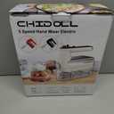 5-Speed Electric Hand Mixer, 800W Handheld Mixer with Turbo for Baking & Cooking, Kitchen Food Mixer with Storage Case & 5 Stainless Steel Attachments (2 Beaters, 2 Dough Hooks, 2 Whisks)-White