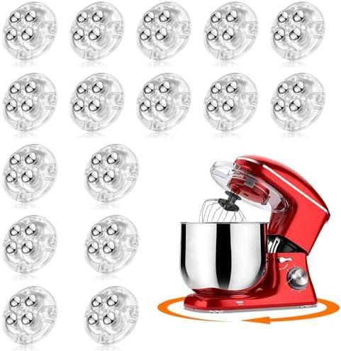 TRVL FIELDER Self Adhesive Caster Wheels, Appliance Rollers for Kitchen Appliances, 360° Swivel Universal Wheel Mini Ball Transfer Roller for Storage Box (with 4 Ball Bearings, Clear, 15 PCS)