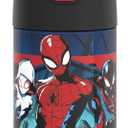 THERMOS FUNTAINER Water Bottle with Straw - 12 Ounce - Kids Stainless Steel Vacuum Insulated Water Bottle with Lid, Spider-Man