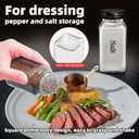 6Pcs 6 oz Square Glass Spice Jars with Label, Empty Spice Containers with Black iron Lids, Square Seasoning Containers and Supplement Set, Small Seasoning Bottles for Salt, Herbs, Sugar, Pepper (6)