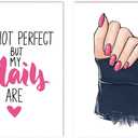 Fashion Pink Makeup Nails Canvas Wall Art Cartoon Nail Polish Posters Prints Nails Art Picture Girl Beauty Salon Prints Pop Art for Nails Salon Wall Decor Unframed