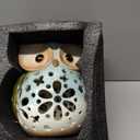 MININOVA Garden Statues Owl Solar Lantern Hollow Out Waterproof Resin Outdoor Ornaments Decorative Lights Graduation for Daughter Kids