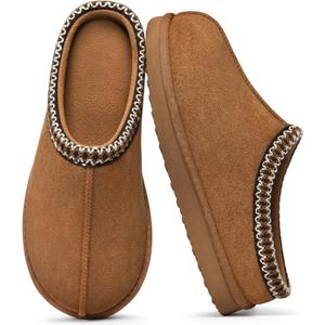 Litfun Memory Foam Slippers for Women Men Cozy Warm House Shoes Indoor and Outdoor (7.5-8 Women/6-6.5 Men, Chestnut)