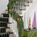 Christmas Norfolk Pine Garlands Soft Bendable Winter Pine Garland Real Touch Artificial Christmas Greenery Garland for Fireplace/Mantle/Table/Window/Stairs/Indoor or Outdoor Xmas Decor (6FT-1PC)