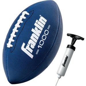 Franklin Sports Youth + Adult Footballs - Extra Grip 1000 Official Size, Junior + Pee Wee Kids - 1 + 12 Packs (Blue)