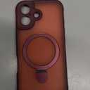 MOCCA Design for iPhone 17 Case, Compatible with Magsafe [Premium Invisible Magnetic Ring Stand] [Military Drop Protection] Full Camera Guard Translucent Matte Slim Phone Cover 6.3",Wine Red