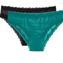 Smart & Sexy Women's Mesh & Lace Cheeky Brief Panties, 2 Pack, 9 Size
