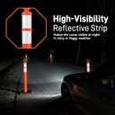 HiGiant 42 Inch Traffic Delineator Posts 6 Pack, Tall Traffic Cones with Base for Drivers Training, Parking lot