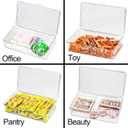 ZEXALOR Clear Plastic Storage Bin with Lid, Organizer for Pantry, Office, Bathroom, Kitchen, Snack, Tea Bag, Coffee Container (Small)