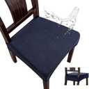 Genina Waterproof Seat Covers for Dining Room Chair Covers Waterproof Dining Chair Covers (4 PCS-Rear-Covered, Navy Blue)