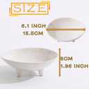 6" Small Decorative Bowl, Multi-Purpose Decorative Bowls for Keys, Candy and Home Decor, Ceramic Bowl Retro White