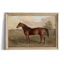 Rustic Farmhouse Wall Art Decor - Unframed Rolled Canvas 24x36 Large - Boho Landscape Pictures - French Country Kitchen Print Poster - Neutral Aesthetic Vintage - Horse Equine Pony Equestrian Painting