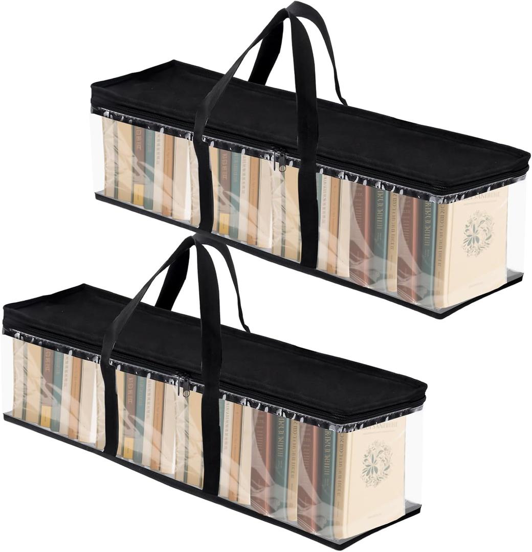 CD case DVD Storage Bags,Transparent PVC Media Holder Organizer Bag for CDs, DVDs, Blu Ray Disc, Movie Cases, VHS Box, Video Game Disks,Books,Albums-Can store 40 DVDs (2 Pack)